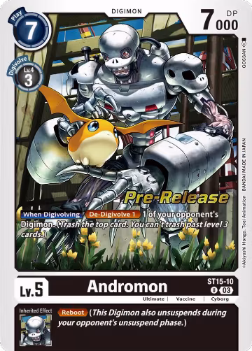 Andromon (ST15-10 U), Starter Deck 15: Dragon of Courage Pre-Release Cards — Digimon card price