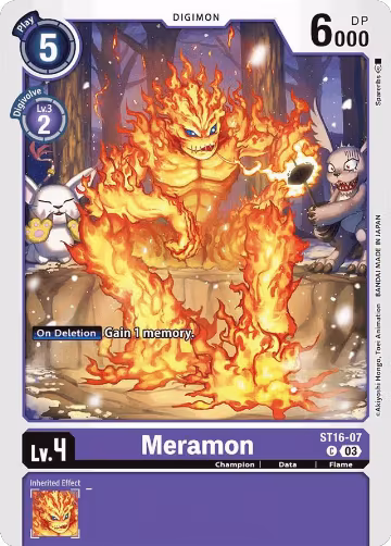 Meramon (ST16-07 C), Starter Deck 16: Wolf of Friendship — Digimon card price