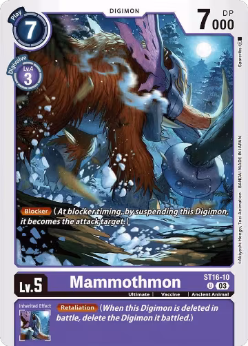 Mammothmon (ST16-10 U), Starter Deck 16: Wolf of Friendship — Digimon card price