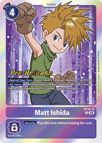 Matt Ishida (ST16-14 R), Starter Deck 16: Wolf of Friendship Pre-Release Cards — Digimon card price