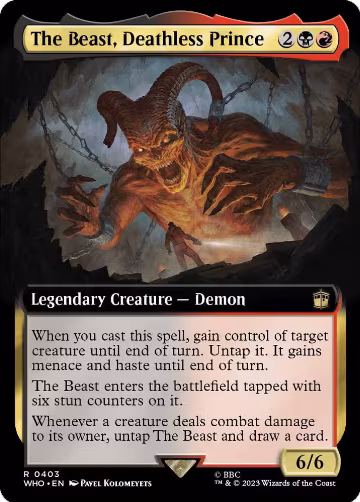 The Beast, Deathless Prince (Extended Art) (403), Universes Beyond: Doctor Who — Magic card price