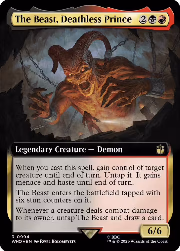 The Beast, Deathless Prince (Extended Art) (Surge Foil) (994), Universes Beyond: Doctor Who — Magic card price