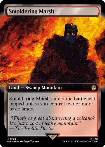 Smoldering Marsh (Extended Art) (Surge Foil) (1108), Universes Beyond: Doctor Who — Magic card price