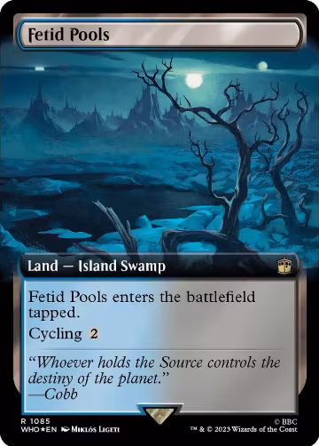 Fetid Pools (Extended Art) (Surge Foil) (1085), Universes Beyond: Doctor Who — Magic card price