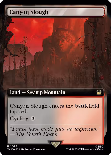 Canyon Slough (Extended Art) (Surge Foil) (1073), Universes Beyond: Doctor Who — Magic card price