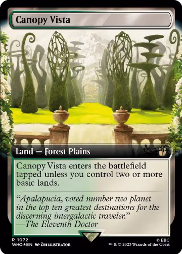 Canopy Vista (Extended Art) (Surge Foil) (1072), Universes Beyond: Doctor Who — Magic card price