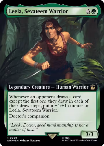 Leela, Sevateem Warrior (Extended Art) (Surge Foil) (989), Universes Beyond: Doctor Who — Magic card price