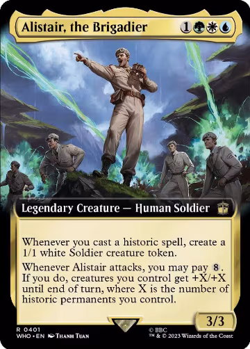 Alistair, the Brigadier (Extended Art) (401), Universes Beyond: Doctor Who — Magic card price