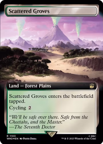 Scattered Groves (Extended Art) (Surge Foil) (1103), Universes Beyond: Doctor Who — Magic card price