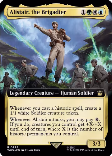 Alistair, the Brigadier (Extended Art) (Surge Foil) (992), Universes Beyond: Doctor Who — Magic card price