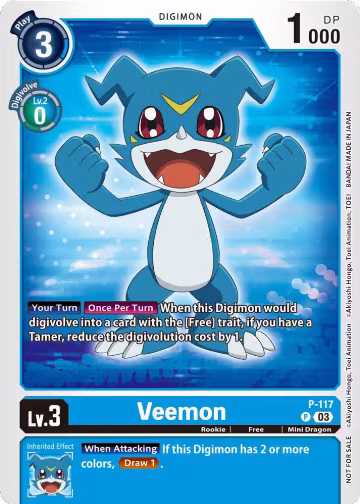 Veemon - P-117 (NYCC 2023 Demo Deck) (P-117 P), Digimon Demo Deck Exclusive Cards — Digimon card price