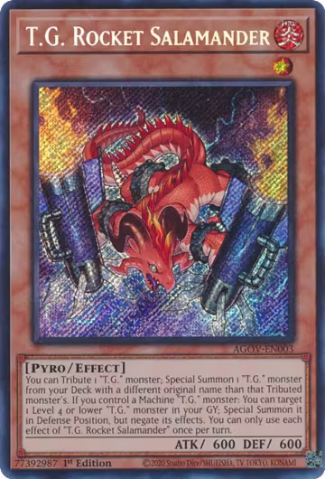 T.G. Rocket Salamander (AGOV-EN003), Age of Overlord — Yu-Gi-Oh! card price