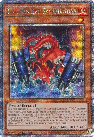 T.G. Rocket Salamander (Quarter Century Secret Rare) (AGOV-EN003), Age of Overlord — Yu-Gi-Oh! card price
