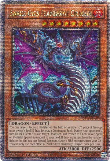 Snake-Eyes Flamberge Dragon (Quarter Century Secret Rare) (AGOV-EN010), Age of Overlord — Yu-Gi-Oh! card price