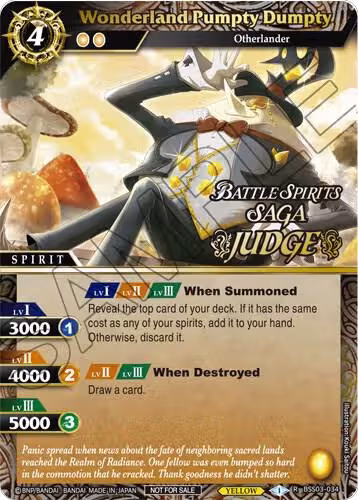 Wonderland Pumpty Dumpty (Judge Pack Vol. 3) (BSS03-034), Launch & Event Promos — Battle Spirits card price
