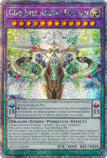 Odd-Eyes Arcray Dragon (Quarter Century Secret Rare) (AGOV-EN030), Age of Overlord — Yu-Gi-Oh! card price