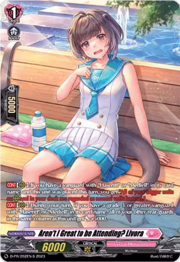 Aren't I Great to be Attending? Livora (Foil) (262) (D-PR/262EN-S), D Promo Cards — Vanguard card price