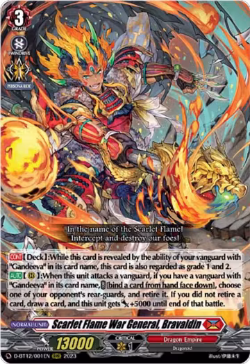 Scarlet Flame War General, Bravaldin (D-BT12/001EN), D-BT12: Evenfall Onslaught — Vanguard card price