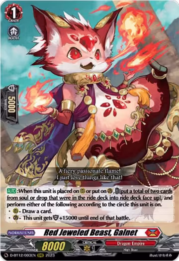 Red Jeweled Beast, Galnet (D-BT12/003EN), D-BT12: Evenfall Onslaught — Vanguard card price