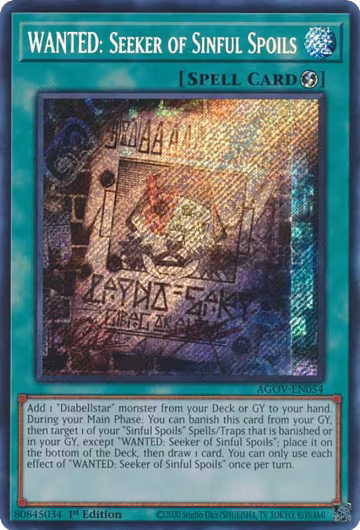 WANTED: Seeker of Sinful Spoils (AGOV-EN054), Age of Overlord — Yu-Gi-Oh! card price