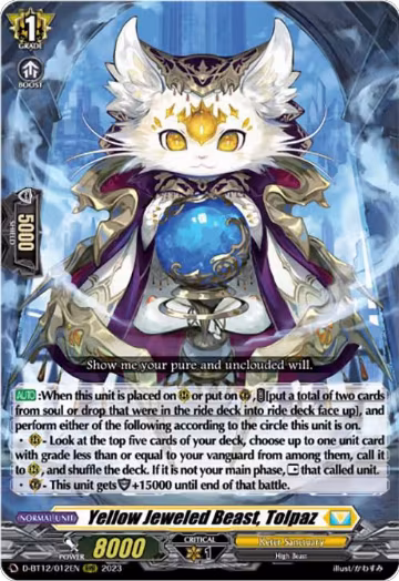 Yellow Jeweled Beast, Tolpaz (D-BT12/012EN), D-BT12: Evenfall Onslaught — Vanguard card price