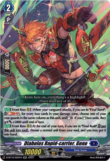 Diabolos Rapid-carrier, Geno (D-BT12/020EN), D-BT12: Evenfall Onslaught — Vanguard card price