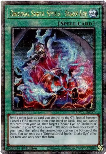 Original Sinful Spoils - Snake-Eye (Quarter Century Secret Rare) (AGOV-EN057) — card price