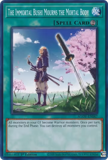 The Immortal Bushi Mourns the Mortal Body (AGOV-EN067), Age of Overlord — Yu-Gi-Oh! card price