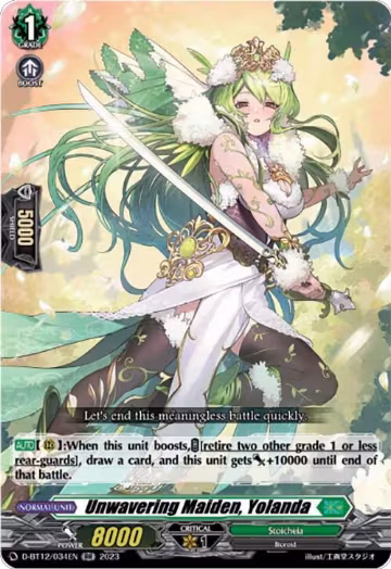 Unwavering Maiden, Yolanda (D-BT12/034EN), D-BT12: Evenfall Onslaught — Vanguard card price