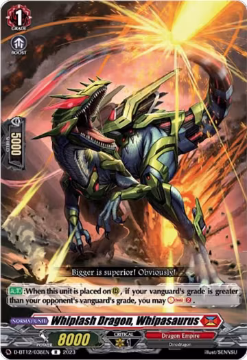 Whiplash Dragon, Whipasaurus (D-BT12/038EN), D-BT12: Evenfall Onslaught — Vanguard card price