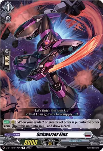 Schwarzer Eins (D-BT12/047EN), D-BT12: Evenfall Onslaught — Vanguard card price