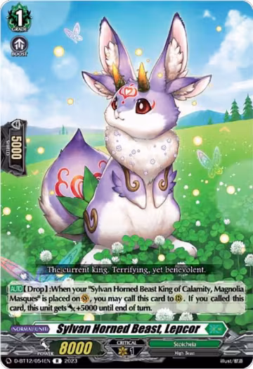 Sylvan Horned Beast, Lepcor (D-BT12/054EN), D-BT12: Evenfall Onslaught — Vanguard card price