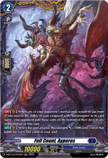 Fell Count, Ayperos (FR) (D-BT12/FR10EN), D-BT12: Evenfall Onslaught — Vanguard card price