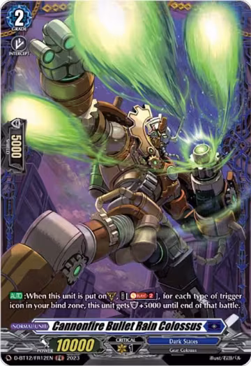Cannonfire Bullet Rain Colossus (FR) (D-BT12/FR12EN), D-BT12: Evenfall Onslaught — Vanguard card price