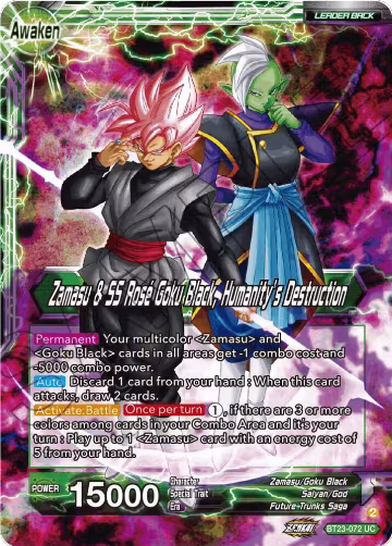 Zamasu & Goku Black // Zamasu & SS Rose Goku Black, Humanity's Destruction (BT23-072), Perfect Combination — DB Super card price