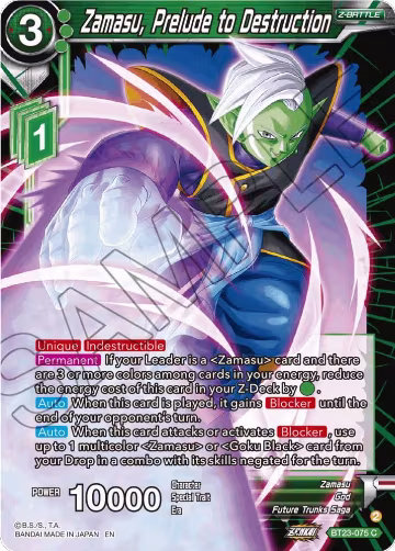 Zamasu, Prelude to Destruction (BT23-075), Perfect Combination — DB Super card price