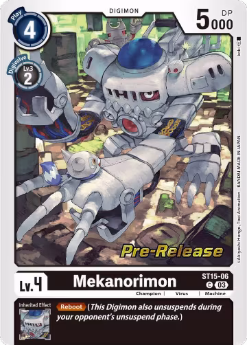 Mekanorimon (ST15-06 C), Starter Deck 15: Dragon of Courage Pre-Release Cards — Digimon card price
