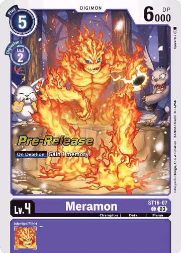 Meramon (ST16-07 C), Starter Deck 16: Wolf of Friendship Pre-Release Cards — Digimon card price