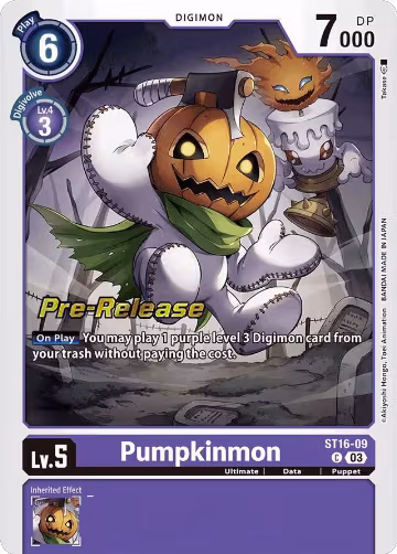 Pumpkinmon (ST16-09 C), Starter Deck 16: Wolf of Friendship Pre-Release Cards — Digimon card price