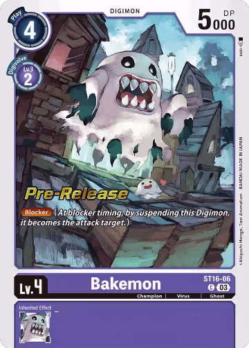 Bakemon (ST16-06 C), Starter Deck 16: Wolf of Friendship Pre-Release Cards — Digimon card price