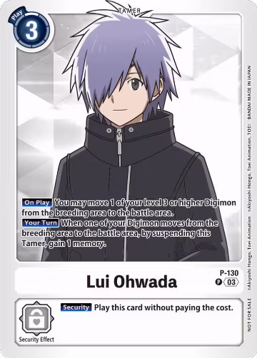 Lui Ohwada - P-130 (NYCC 2023 Demo Deck) (P-130 P), Digimon Demo Deck Exclusive Cards — Digimon card price
