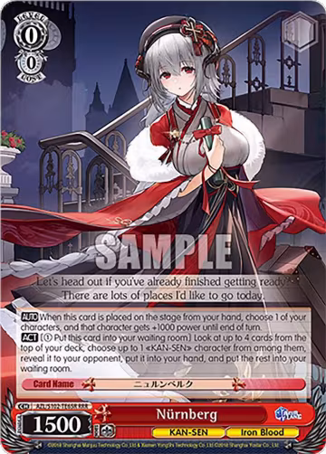 Nurnberg (RRR) (AZL/S102-TE65R RRR), Azur Lane — Weiß Schwarz card price