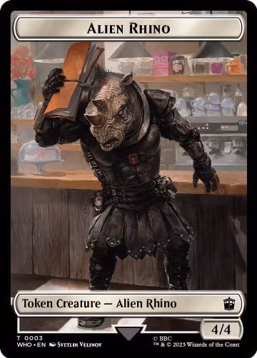 Alien Rhino // Clue (0022) Double-Sided Token (3 // 22), Universes Beyond: Doctor Who — Magic card price