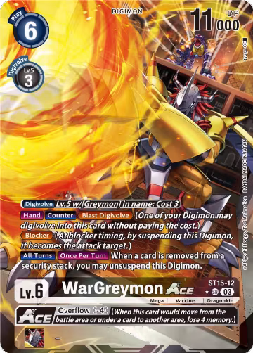 WarGreymon ACE (Alternate Art) (ST15-12 SR) — card price
