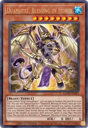 Duamutef, Blessing of Horus (AGOV-ENSP1) (AGOV-ENSP1), Age of Overlord — Yu-Gi-Oh! card price
