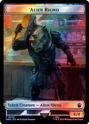 Alien Rhino // Mutant Double-Sided Token (Surge Foil) (35 // 50), Universes Beyond: Doctor Who — Magic card price