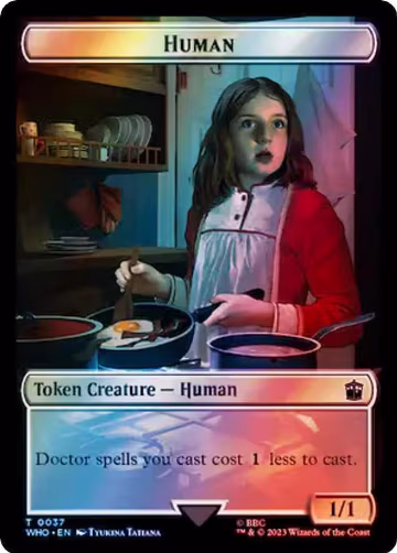 Human (0037) // Food (0057) Double-Sided Token (Surge Foil) (37 // 57), Universes Beyond: Doctor Who — Magic card price