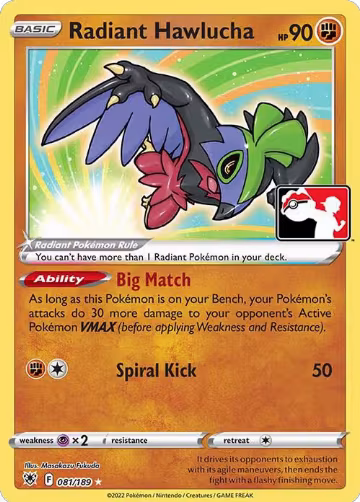 Radiant Hawlucha - 081/189 (081/189), Prize Pack Series Cards — Pokémon card price