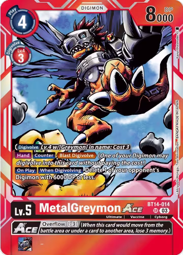 MetalGreymon ACE (BT14-014 SR), Blast Ace — Digimon card price