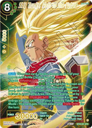 SS2 Trunks, Path to the Future (SPR) (BT23-081), Perfect Combination — DB Super card price